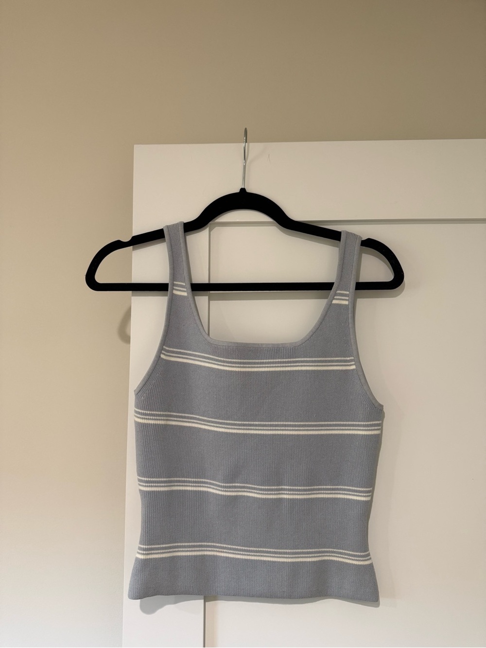 Aritzia Babaton Sleeveless Blue Striped Knit Tank Top - Women's